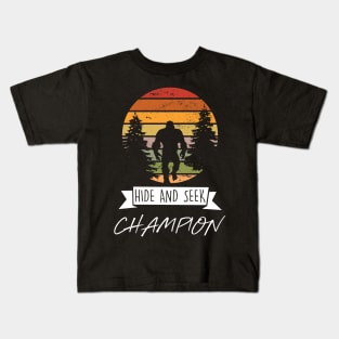 Retro Bigfoot Hide & Seek World Champion Kids T-Shirt